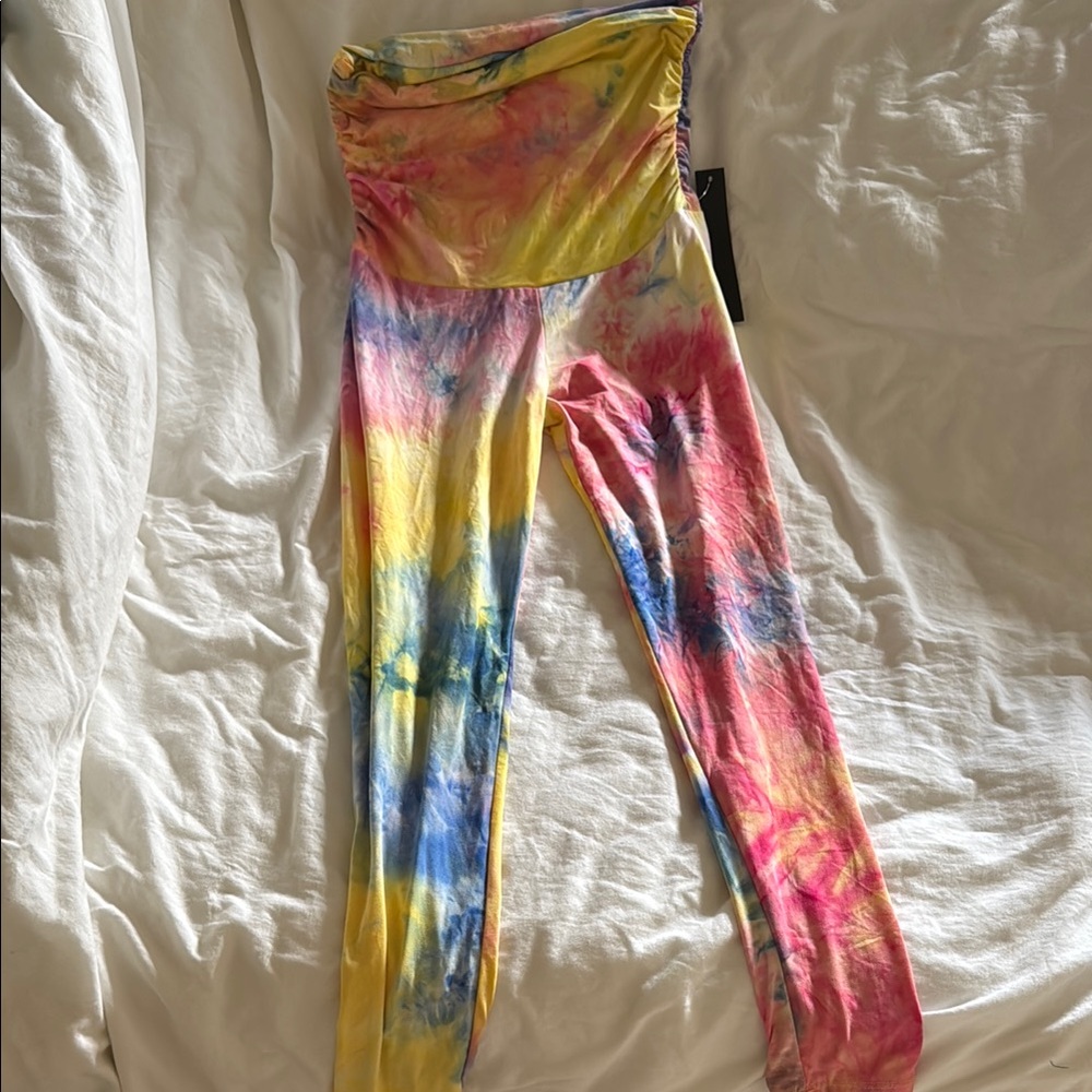 Colorful Tie-Dye Maternity Leggings